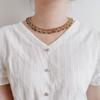 New Chinese Multi-Layer Lace Red And Blue Contrasting Color Beaded Necklace Women'S High-End National Style Accessories Neck Chain