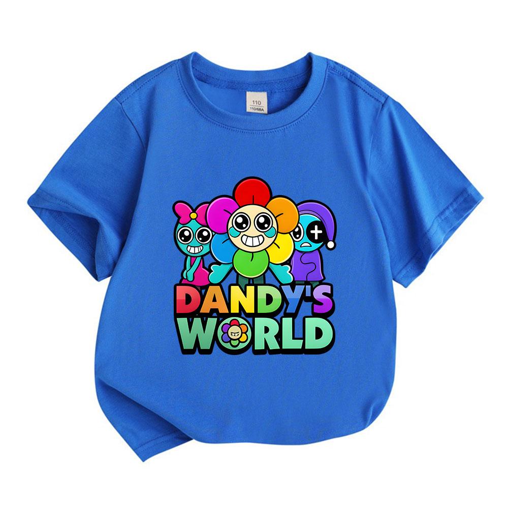 Kids Boys Girls Crew Neck Short Sleeve 100% Cotton T-Shirt, Cute Cartoon Colorful Character Printed Casual Tees for Children Summer Soft Breathable To