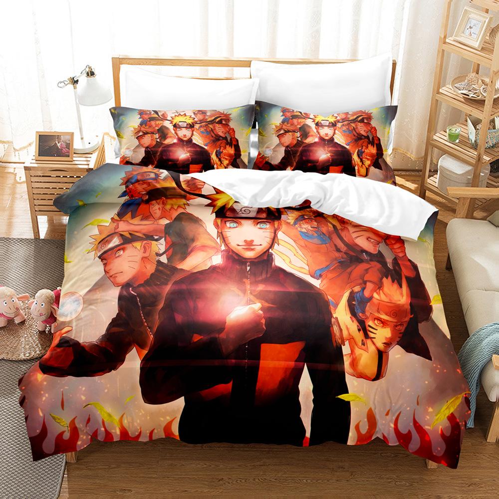 3D Printed Bedding Three-Piece Set, Anime, Naruto Sasuke