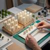 ABS 1:800 Scale Architectural Building Miniature Model for Railway Train Layout, Teaching Displays and Desktop Model Presentation