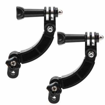 2 Sets Helmet Extension Arm Curved Bracket for Selfie Sports Camera Climbing Camping Riding Accessory