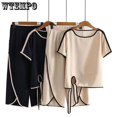 L-4XL Mutter Anzug Frühling Sommer Frauen Kleidung Mittleren Alters Ältere Mutter Halbarm T-Shirt Hose Zwei-Stück Set
