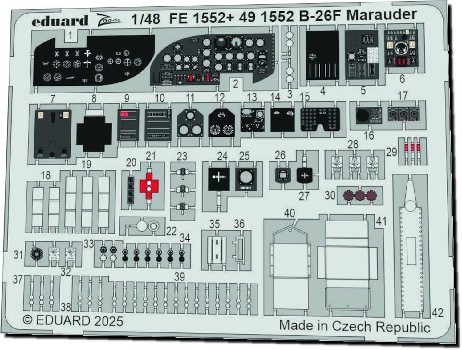 

Eduard 1/48 Zoom B-26F Marauder Etching Parts (for ICM) Plastic Model Kits EDUFE1552 (Airplane)