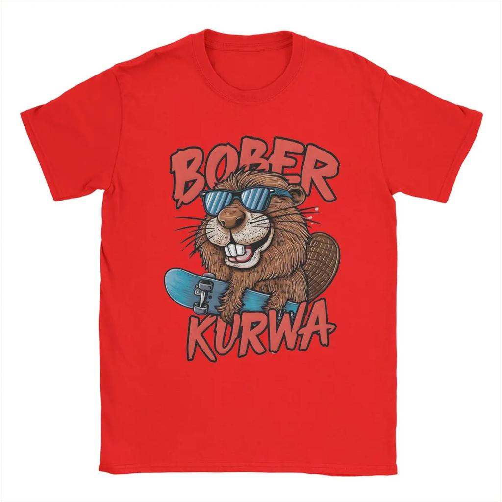 Men T-Shirt Kurwa Bobr Bober Beaver Boberek Cool Cotton Tee Shirt Short Sleeve T Shirt Round Collar Clothes Birthday Present