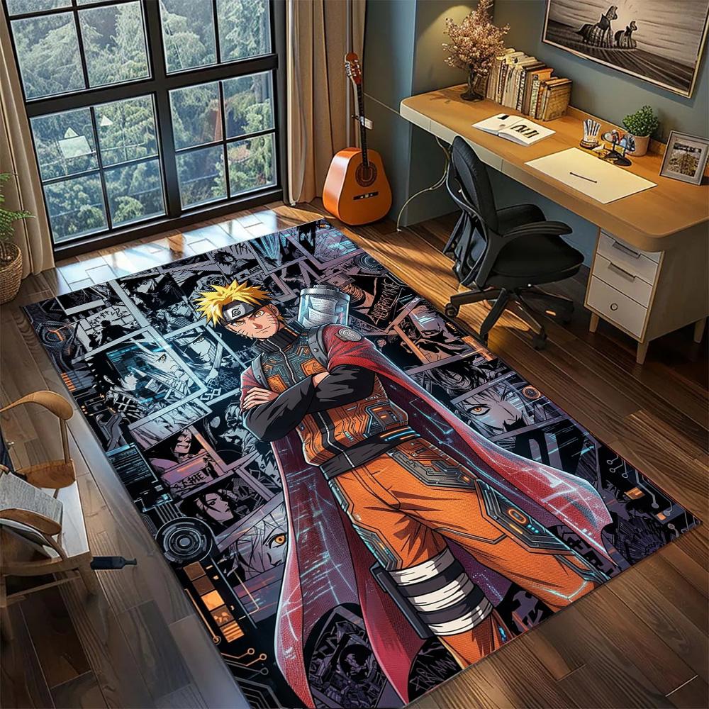 Nine-Tails Fox Kurama Rug Carpet Non Slip Washable Floor Mat Large Area Rugs for Gamer Room