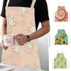 Flower Printed Sleeveless Kitchen Aprons for Women Colorful Pattern Pinafore Home Cooking Baking Waist Bib Kitchen Accessories