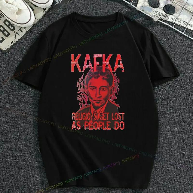 

Мужская футболка Франц Кафка Модная повседневная с коротким рукавом с круглым вырезом одежда Винтажный уличный топ в стиле Харадзюку S