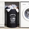 Large Capacity 600D Oxford Cloth Foldable Laundry Basket with Printed Pattern, Laundry Baskets