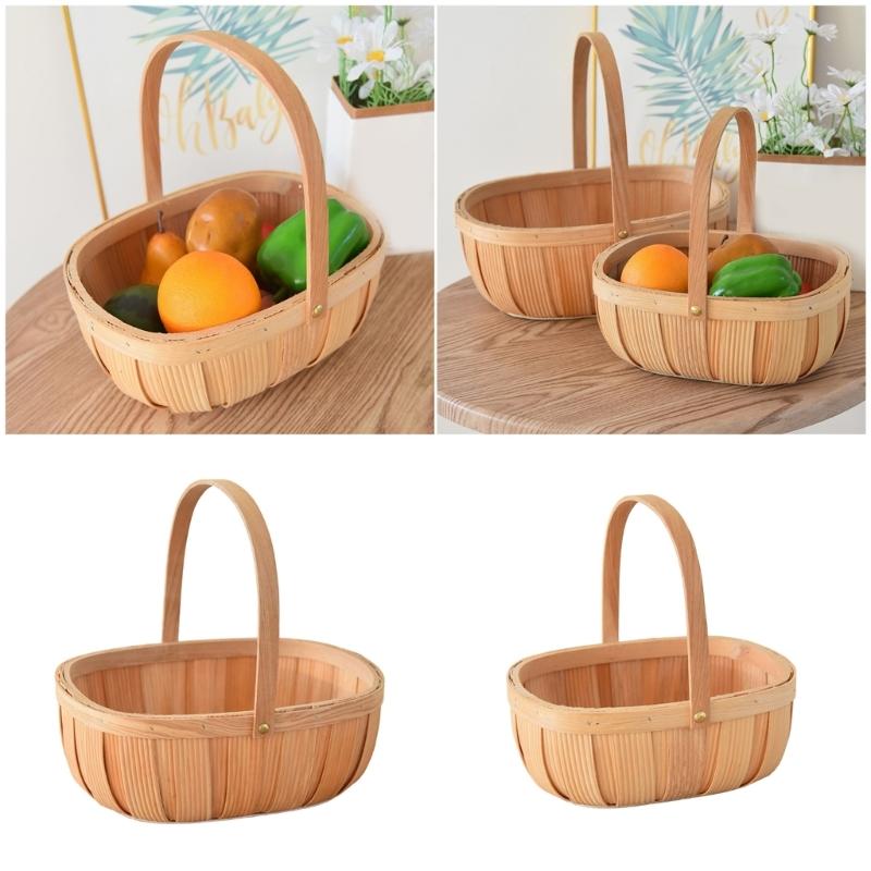 Cesto da picnic grande in vimini con manico Designs Accessorio per giardino Frutta Caramelle Vino e Raccolta Uova di Pasqua