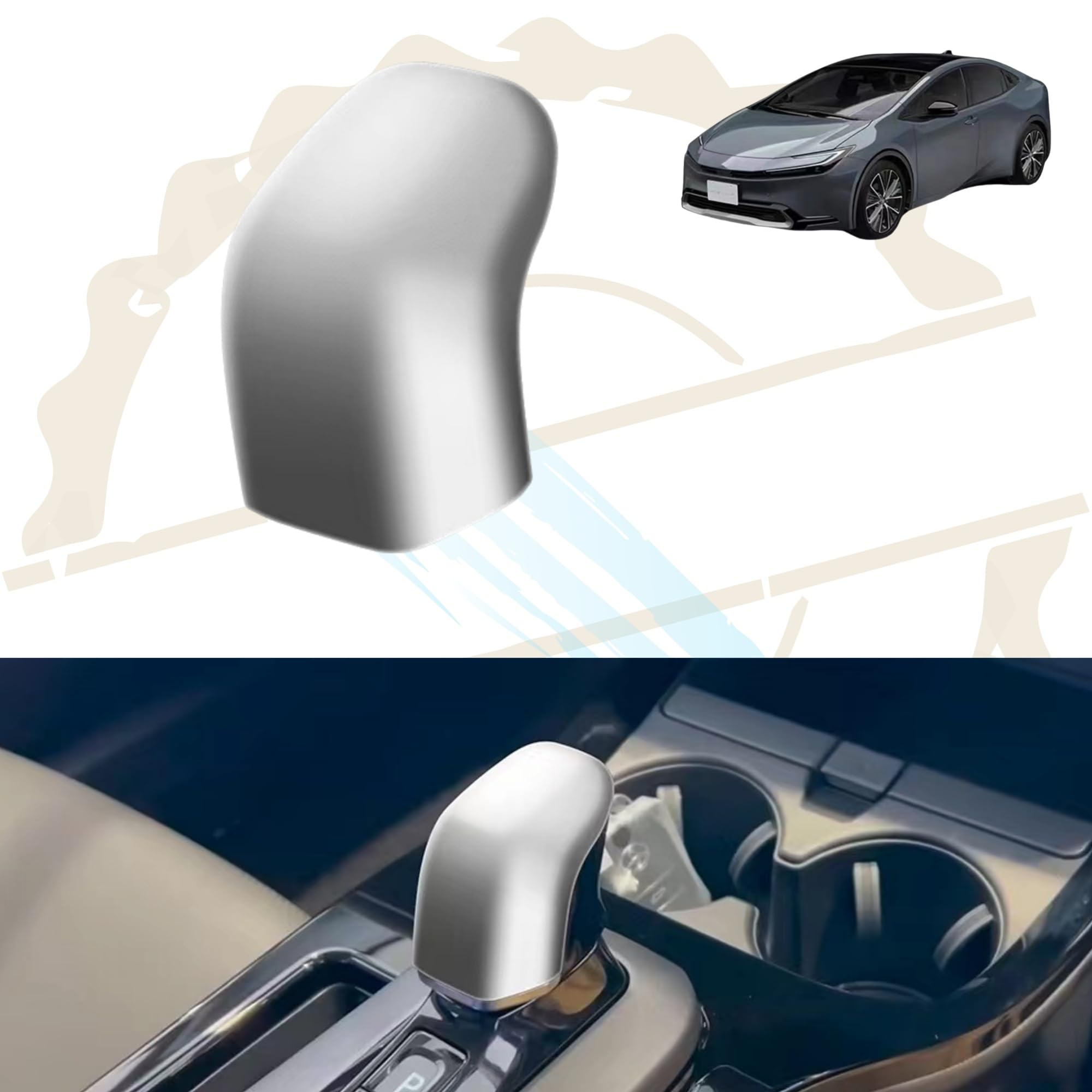 DodoxDIY Applicable New Prius 60 Series Accessories Shift Knob Cover ABS серебряный
