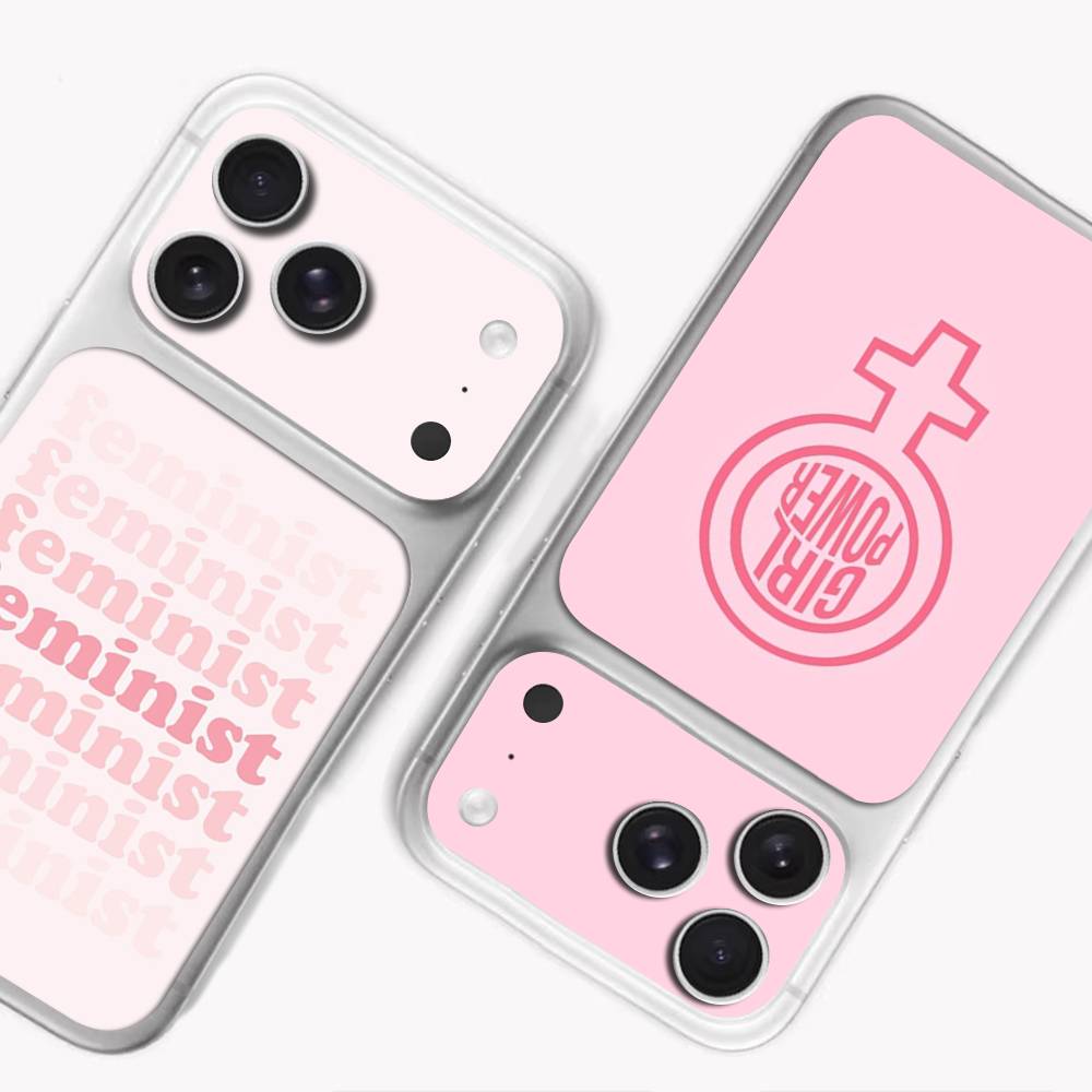Feminist Feminism Aesthetics Girl Wrap Sticker for iPhone17 pro/17pro max Phone Decal Skin Rear Protector Case Film Full Cover