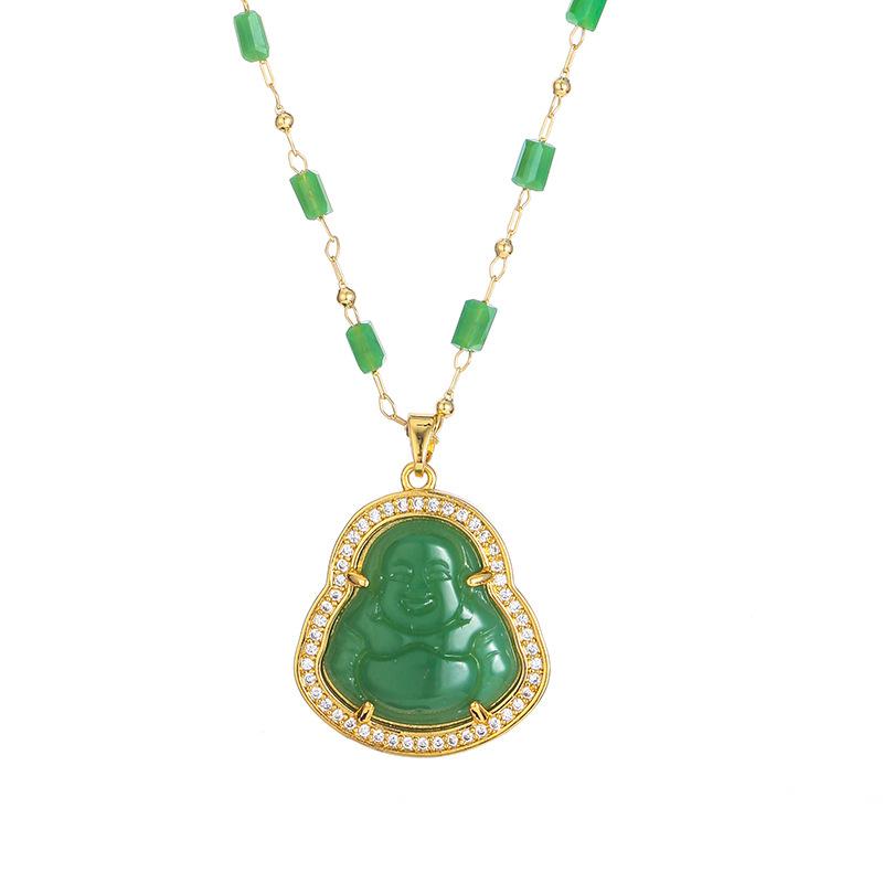 Maitreya Buddha Necklace Retro Court Ethnic Style National Tide Men'S And Women'S Accessories