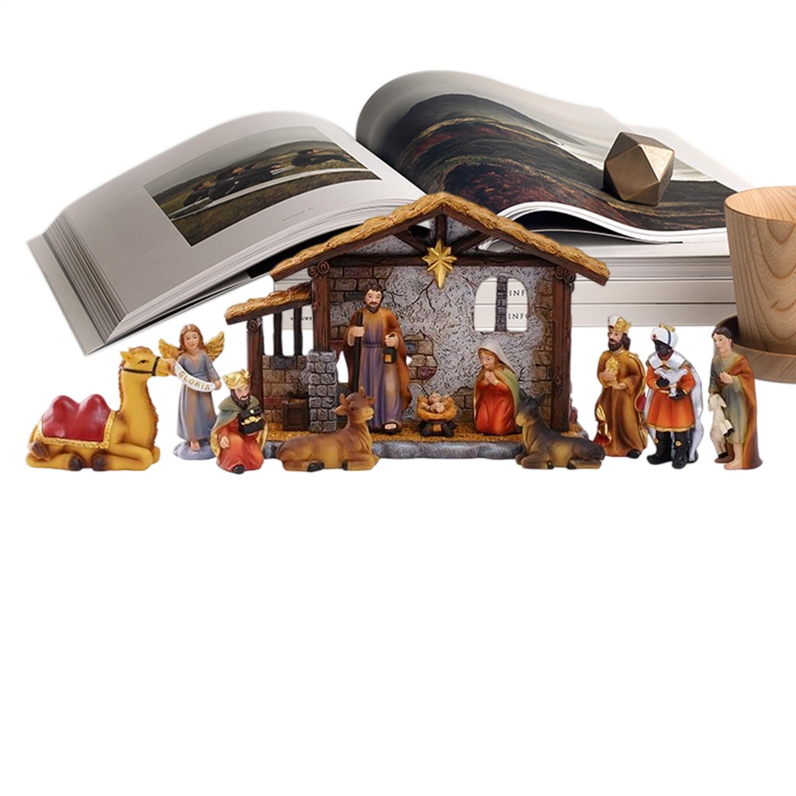 

Christmas Nativity Set Nativity Scene Manger Religious Decor Miniature Figurines Ornament Traditional Jesus Birth Scene Ornament China Mainland