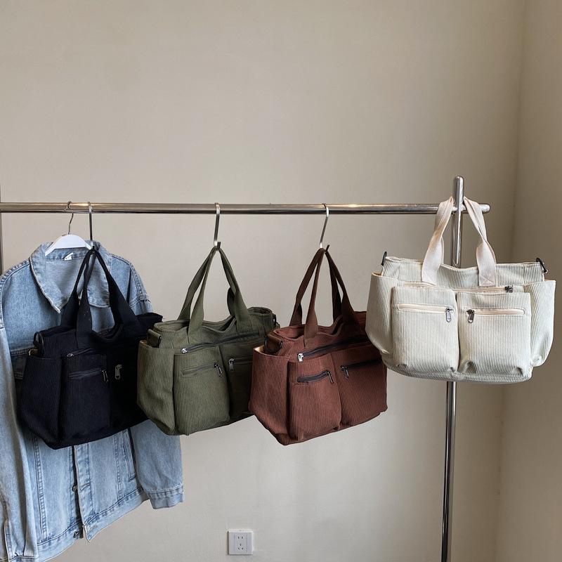 Large-capacity Artistic Single-shoulder Crossbody Bag Minimalist Style Multi-pocket Handbag