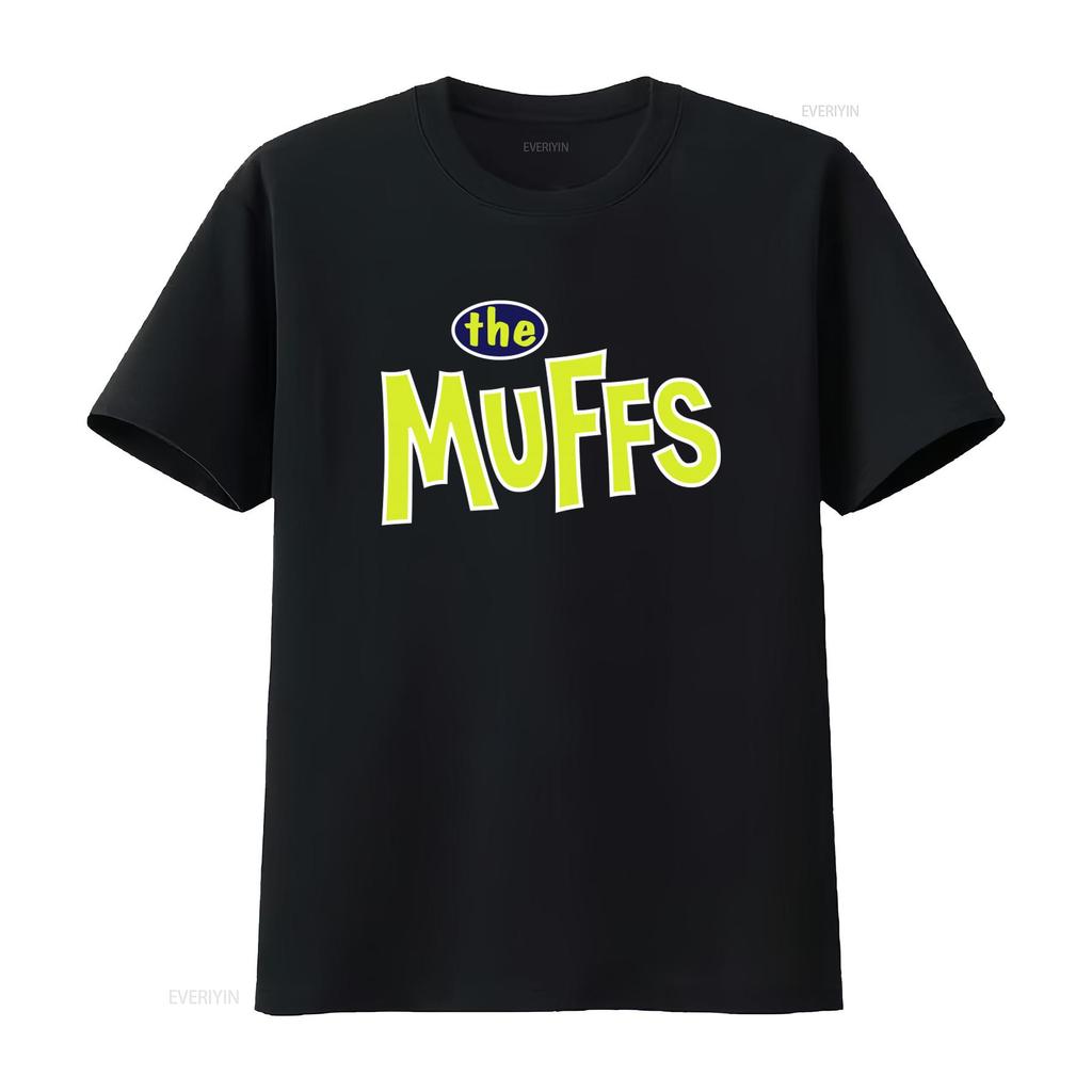 THE MUFFS Band Logo T-SHIRT Erhältlich in allen Größen S-XXL Klassische Farben Schwarz Weiß Vintage gewaschen Lässiger Streetwear
