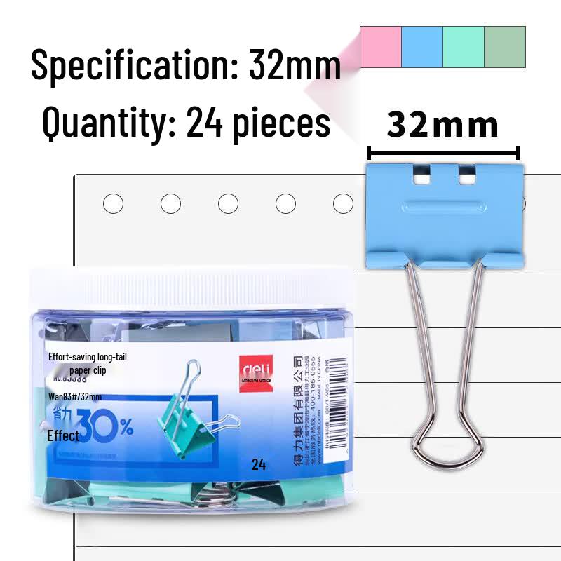 Deli Colored Binder Clips