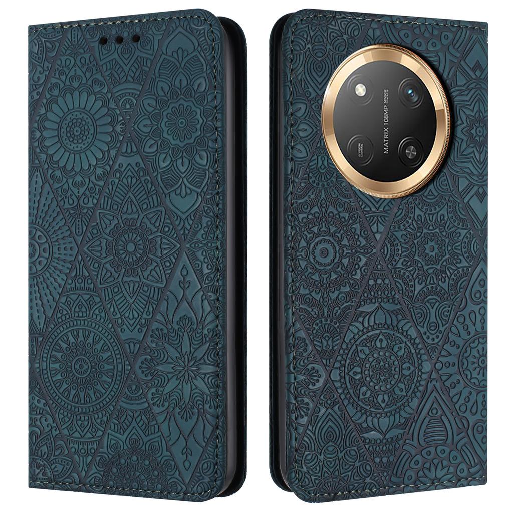 Wallet Case for Honor X60 Pro 5G/X9c 5G/Magic7 Lite 5G Imprinted Flower Stand Leather Phone Cover