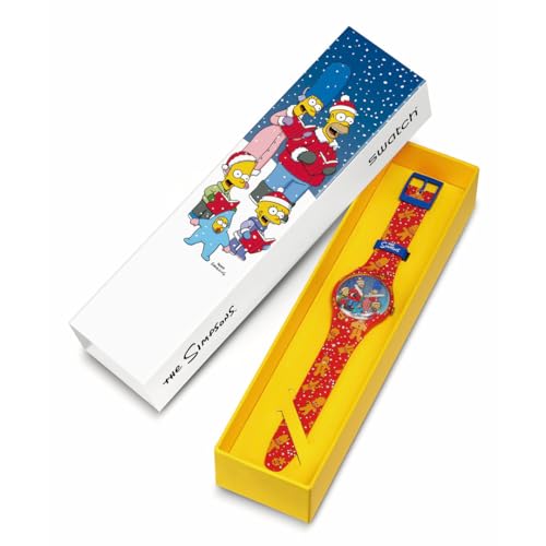 Swatch WONDROUS WINTER WONDERLAND SUOZ361 Watch, Red