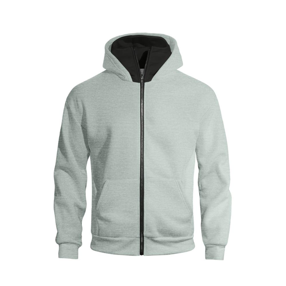 Schlichtes Design Kapuzen-Reißverschluss-Doppelkapuzen-Sweatshirt für Männer Frauen Herbst Winter Ins Style Partnerlook