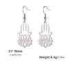 LIKGREAT Lotus Flower Earrings Fatima Hand Earring Stainless Steel Lucky Amulet Jewelry Valentine's Day Gift for Women