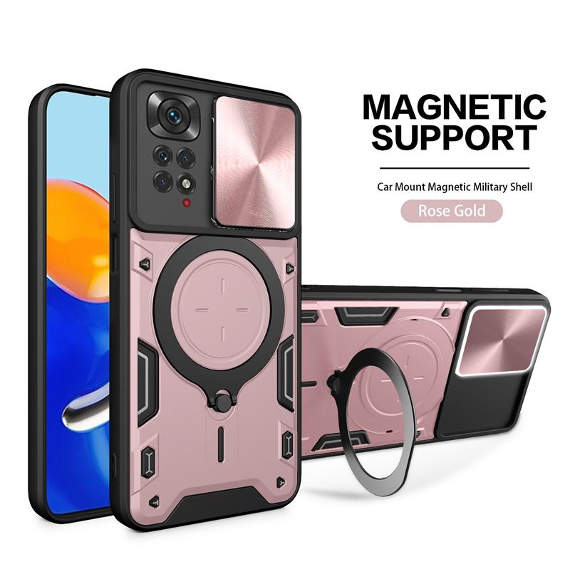 For Redmi Note 11 11s 11 Pro Case Slide Camera Shockproof Armor Phone Case For Redmi Note11 Pro Note 11 S 4G 5G Stand Back Cover