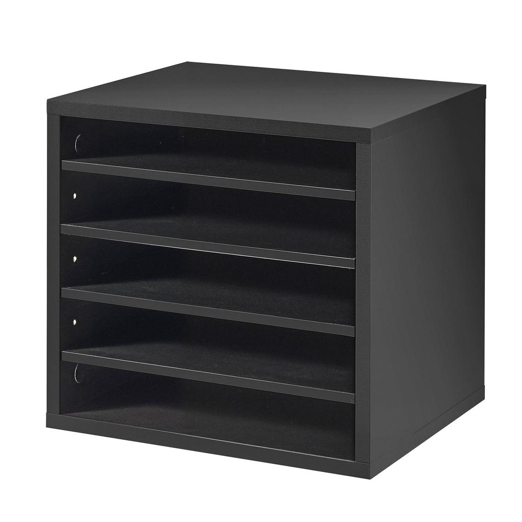 VEVOR Literature Organizer, 5 Compartments Office Mailbox with Adjustable Shelves, Wooden Mailbox Sorter with MDF