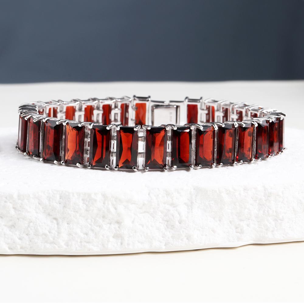 

Большой широкий браслет из натурального красного граната, драгоценный камень, серебро 925 пробы, ювелирные украшения для женщин, драгоценный подарок для мамы 19cm красный