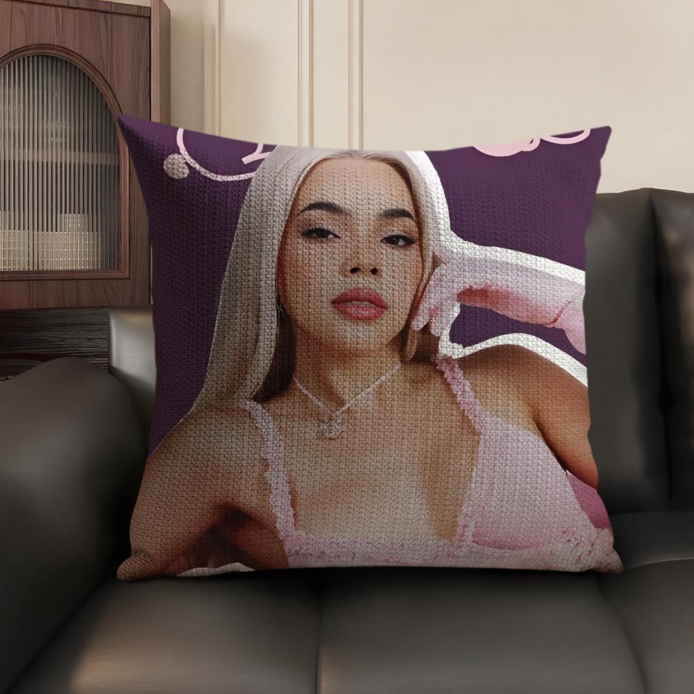 Singer KKenia OS Pink Aura Cushion Cover Natural Linen Organic Fabric DoubleSided Printing Sofa Home Decor Gift Pillow Case