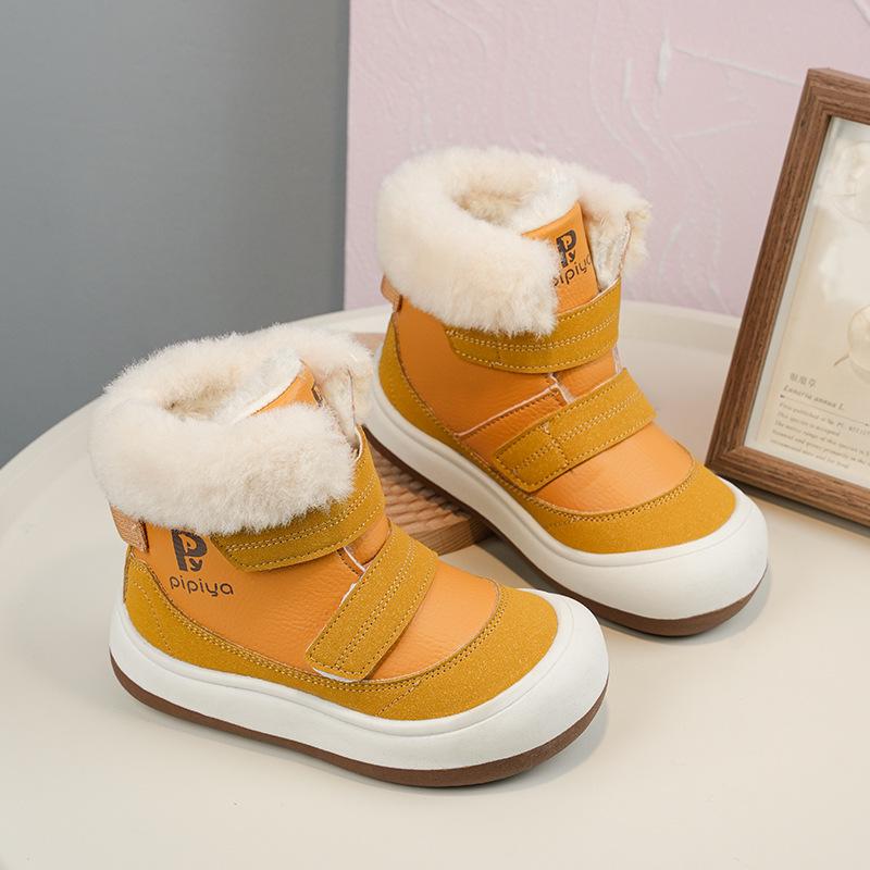 Winter Kinder Schneestiefel 2025 mit Samtfutter und Magic Klettverschluss - Dick, Bequem, Baumwollstiefel