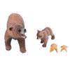 4 Pcs Brown Bear Growth Cycle Statue Realistic Detailed PVC Animal Figurine for Home Office Party Decoration