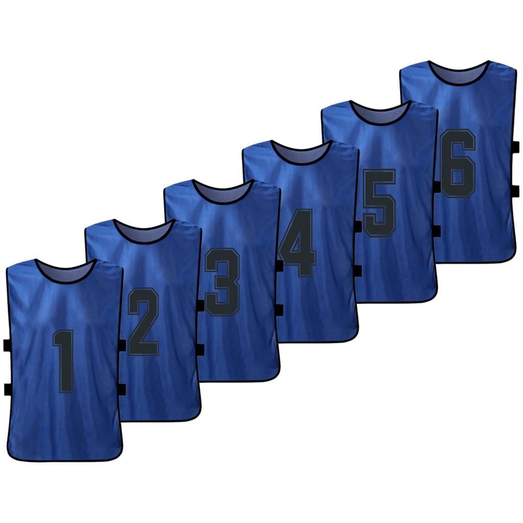 12 PCS Adults Soccer Pinnies Quick Drying Football Jerseys Sports Scrimmage Soccer Training Numbered Bibs Practice Sports Vest