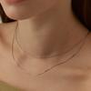Lewe [6mm+10mm pearl earrings included] [Layered set] Two shining SET necklace