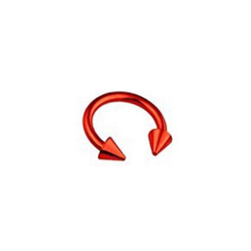 

Европейское и американское кольцо для носа в форме подковы из нержавеющей стали с коническими концами 1.2x8x3x3mm красный