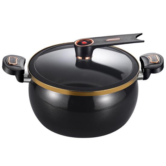 Nonstick Ceramic Coated Soup Pot with Lid 8L Micro Pressure Cooker Heavy Metal-free Cooking Pot for Stovetops