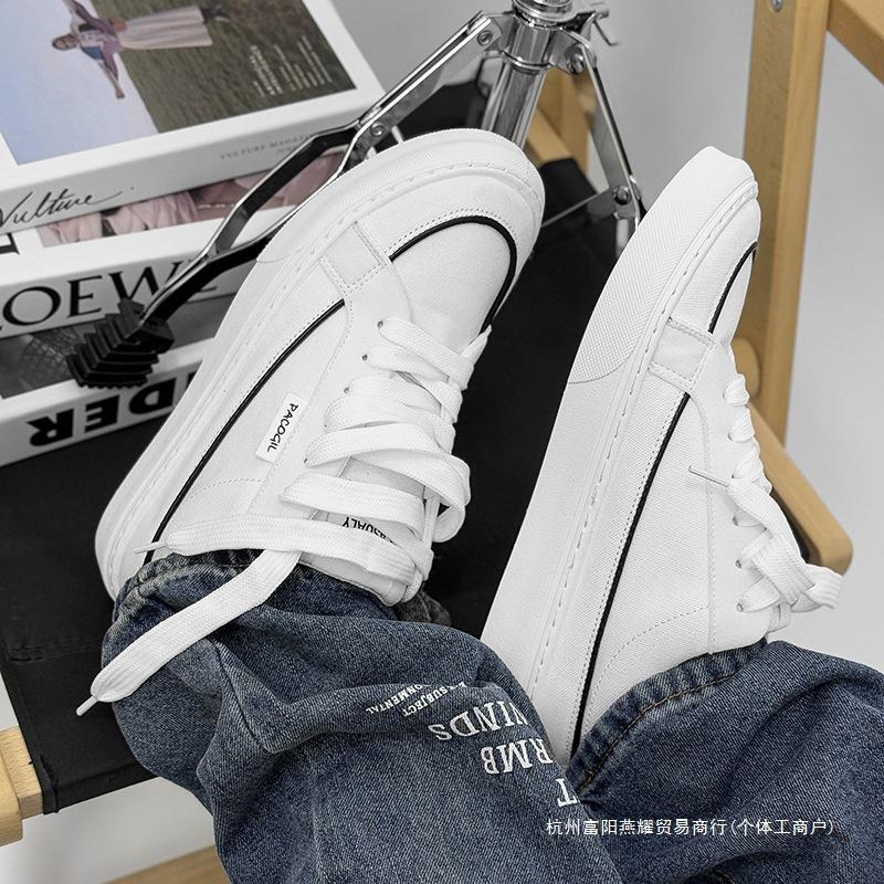 2025 New Canvas Board Shoes Trendy with Hong Kong Style Retro Student Sports Guochao Youth Men's Shoes Fashionable and Casual Large Size