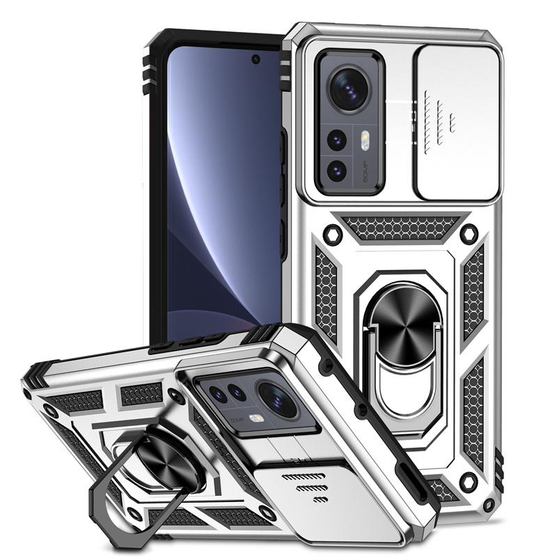 Slide Camera Protect Armor Phone Case For Xiaomi 12 Pro Mi 12 12X Xiomi Mi12 X Xiaomi12 Pro Mi12X Car Magnetic Holder Ring Cover