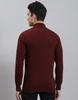MONTE CARLO Mens Maroon Solid Stand Collar Sweater