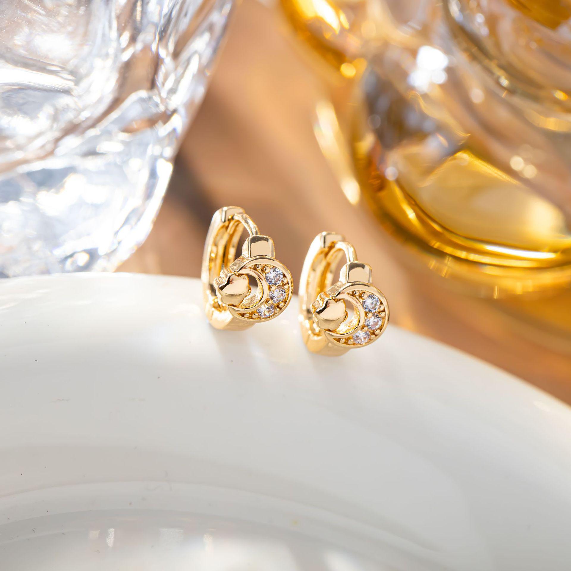 Star Moon Zirconia Ear Cuff for Women - Celebrity Style, Exquisite Korean Design Earrings