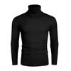 Mens Slim Fit High Neck Knit Sweater With Ribbed Hem Long Sleeve Winter Casual Top