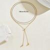 Luxury Metal Double-Layer Chain Beads Pendant Necklace for Women Simple Y-Shaped Stretchable Long Necklace Banquet Jewelry Gifts