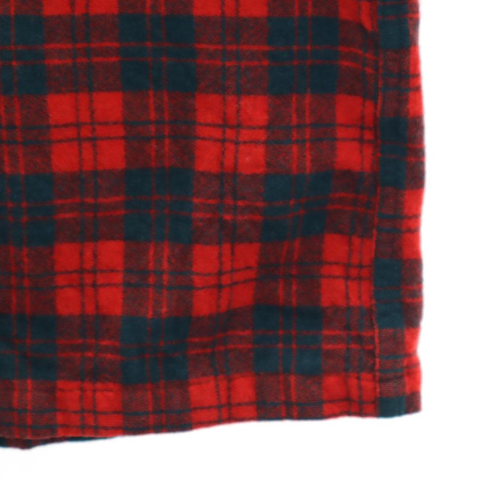 Congress 50s 60s Vintage Made In England Check Pattern Long Sleeve Open Color Flannel Shirt Men's Used