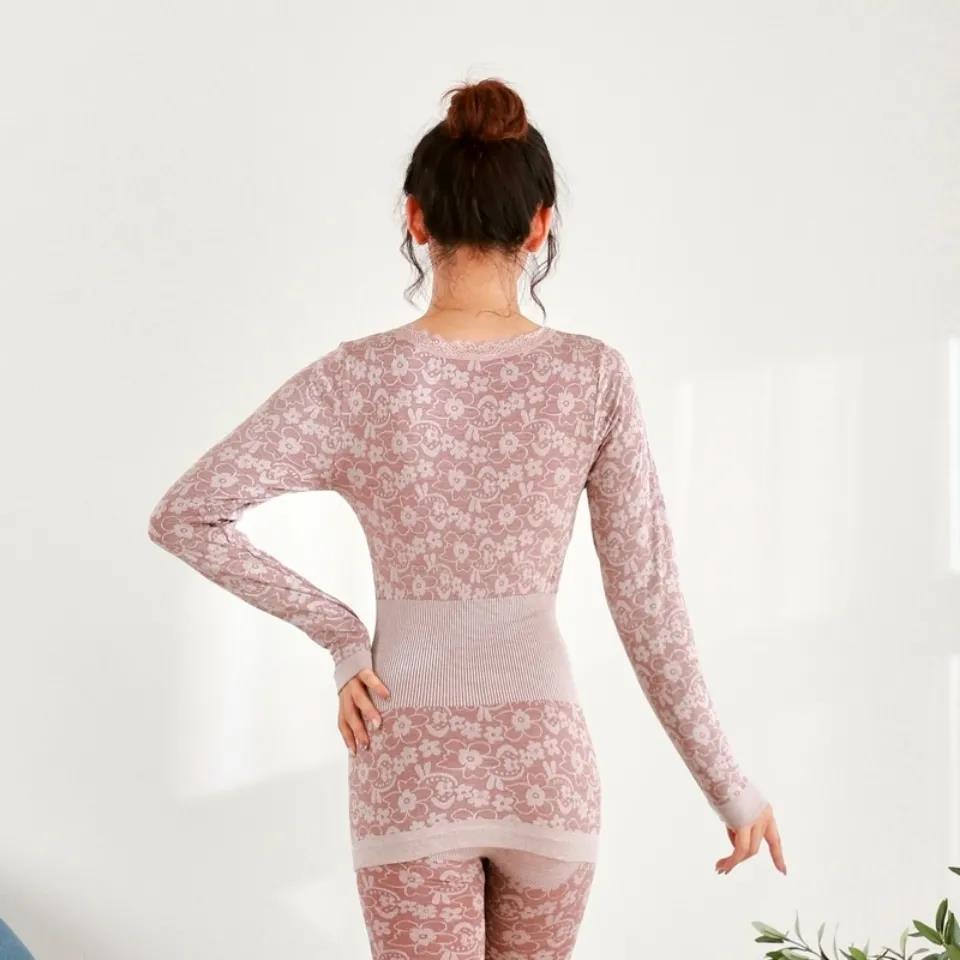 Damen-Herbstkleidung, lange Ärmel, langärmliges Hemd, dünn, Damen-Baumwolle, Thermo-Unterwäsche, Mutter, Plus-Size-Baumwollpullover-Anzug