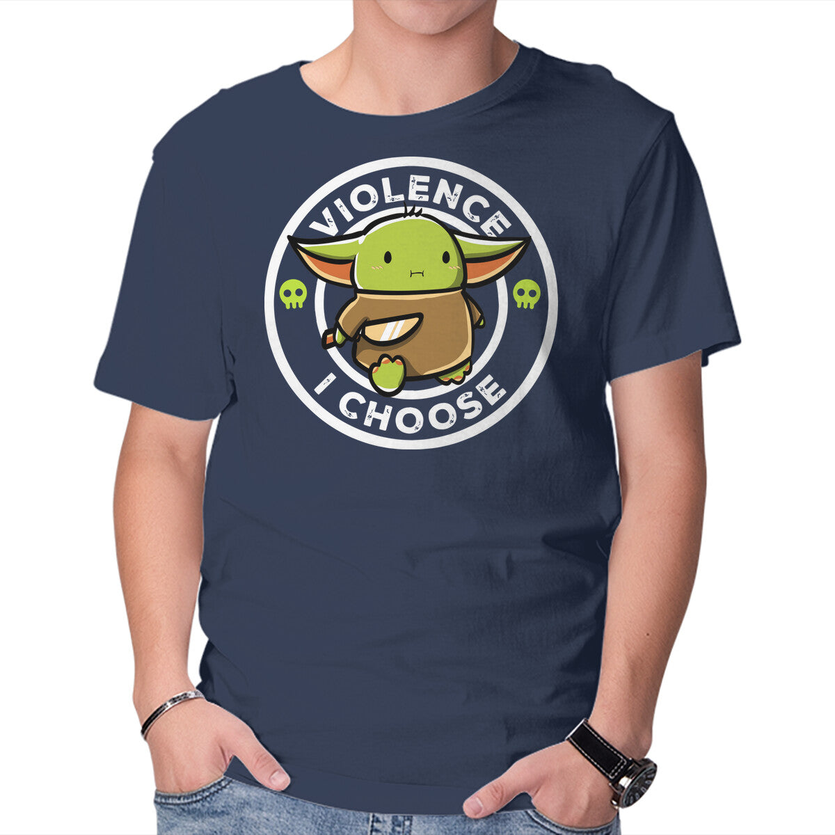 Unisex Crew Neck T-Shirt Violence I Choose Graphic Short Sleeve Casual Tee XXL