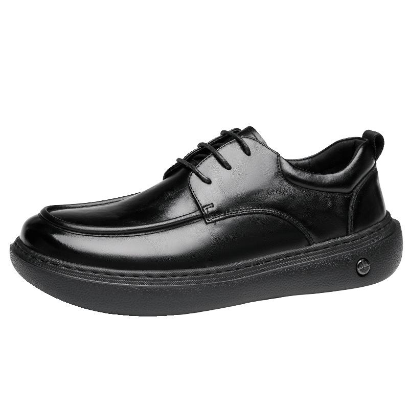 2025 Leather Shoes Men's Dress Business British Style Leather Men's Shoes First Layer Cowhide Casual Big Head Wedding Derby Shoes