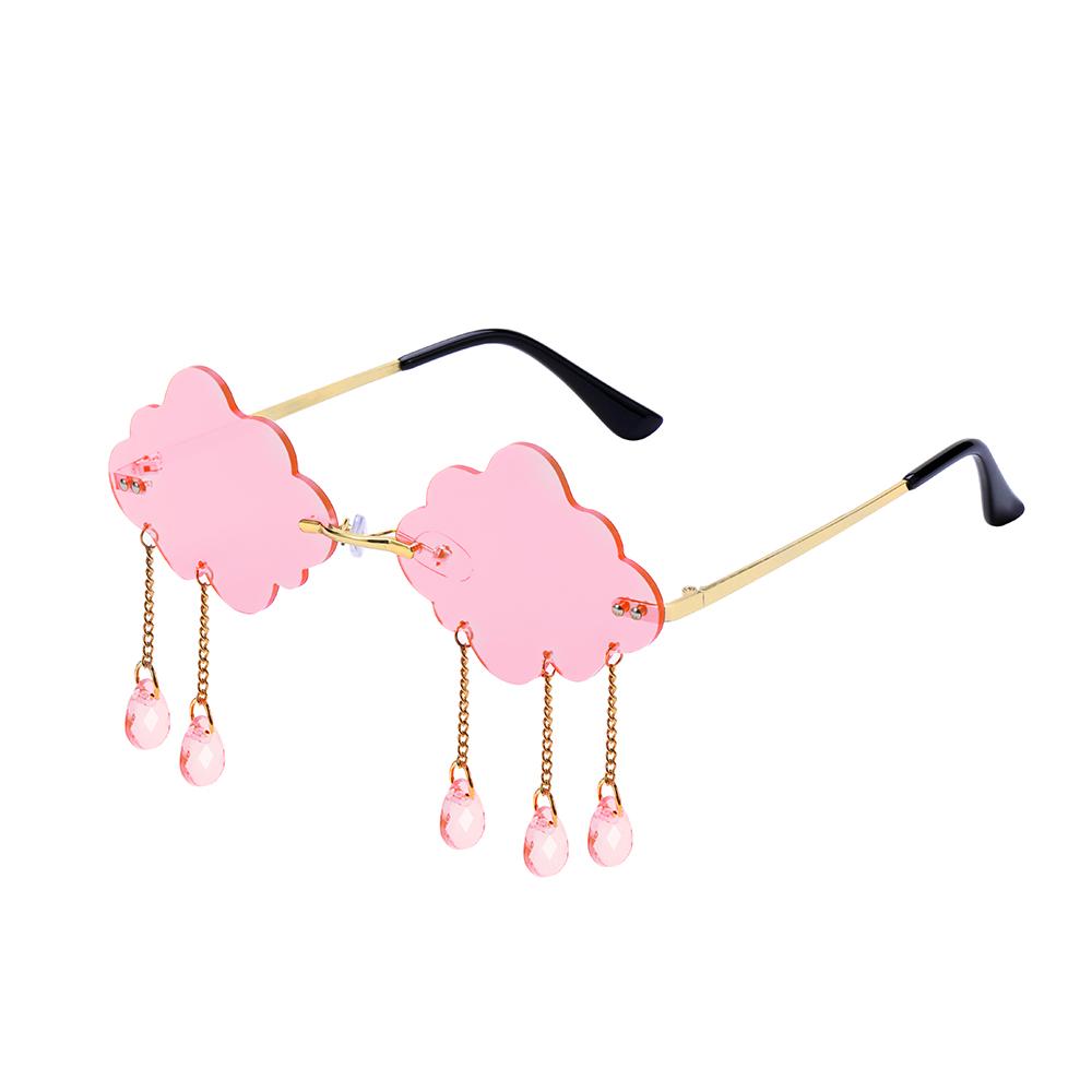 

Ретро солнцезащитные очки без оправы, женские винтажные облака с ромбовидными кисточками, стимпанк, диско-очки, забавные оттенки в форме облаков As Shown