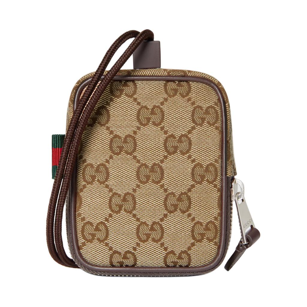 Gucci Logo Print Color Block Design GG Canvas Mini Wallet Men wallet Brown 834270-FAEOO-9843