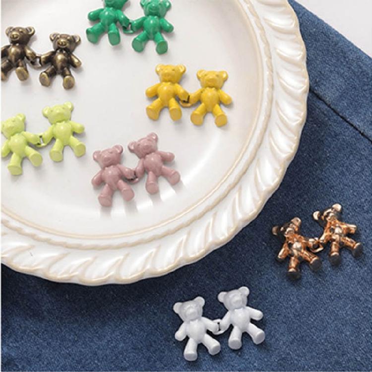 Colorful Bear No Sew Waist Button Jeans Buttons Cute Bear Jeans Buttons Pins