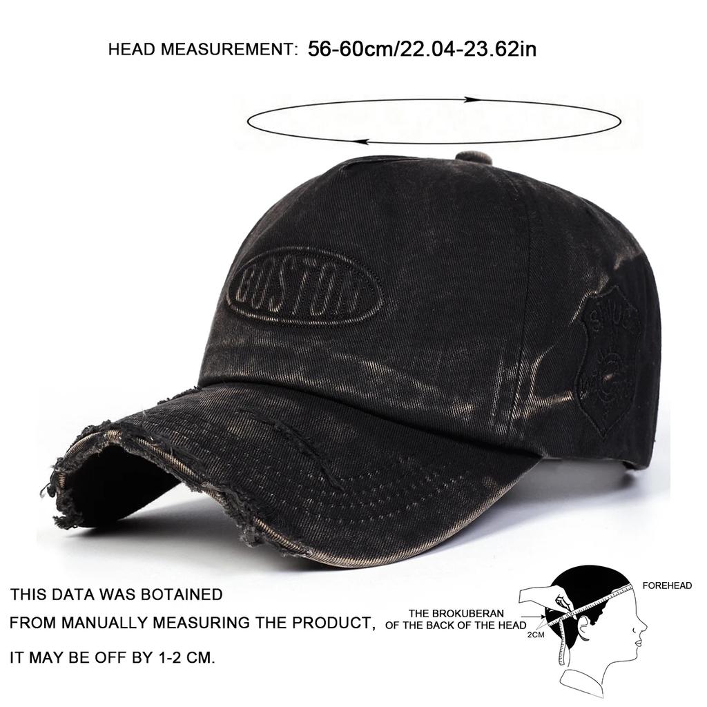 Unisex Boston Hole Washing Embroidery Baseball Caps Spring Autumn Outdoor Adjustable Casual Hats Sunscreen Hat Sports Cap