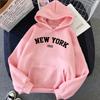 Herbst Alle-spiel Sweatshirts Samt frauen NEW YORK Druck Mit Kapuze Harajuku Pullover Weibliche Langarm Warme Tasche Hoodies
