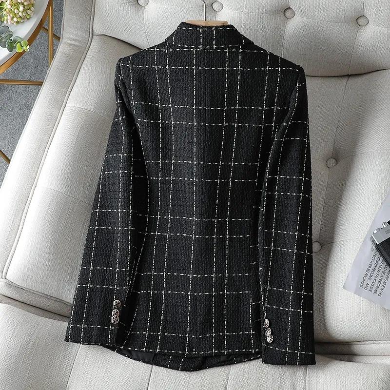 Completo da Donna Elegante Autunno Primavera Cappotto Blazer da Donna Comodo All-match Tweed Temperamento Moda Blazer da Donna